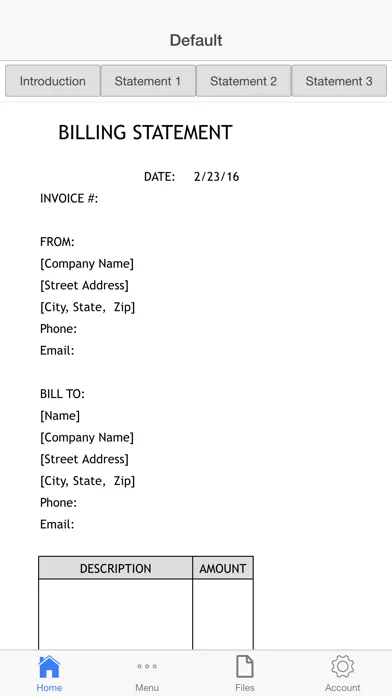 Ảnh chụp màn hình của Billing Statement