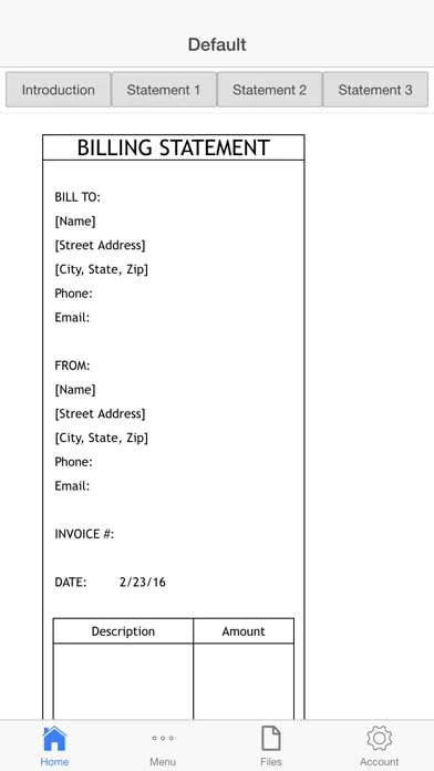 Ảnh chụp màn hình của Billing Statement
