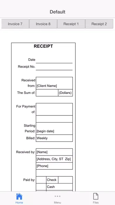 Ảnh chụp màn hình của Business Invoices