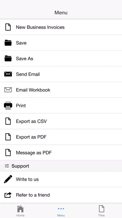 Ảnh chụp màn hình của Business Invoices