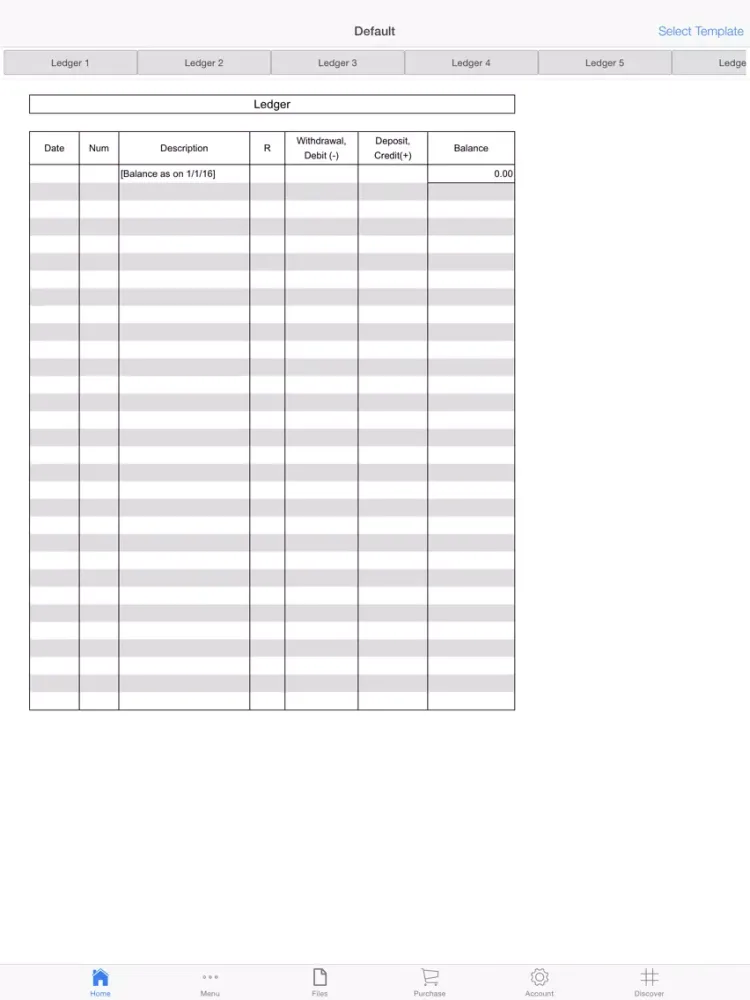 Tangkapan layar Company Ledger iPad 