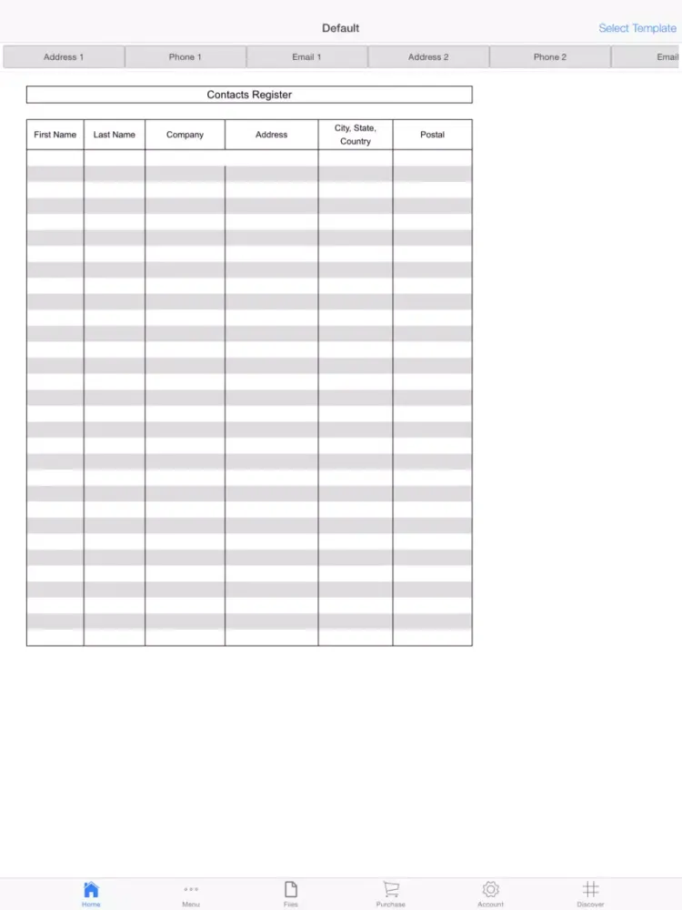 Tangkapan layar Company Ledger iPad 