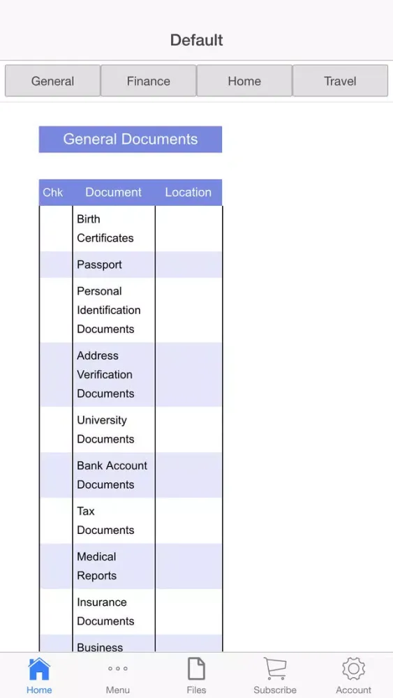 Document Library Screenshots