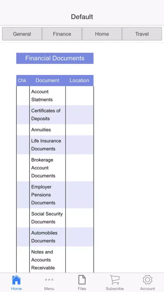 Document Library Screenshots
