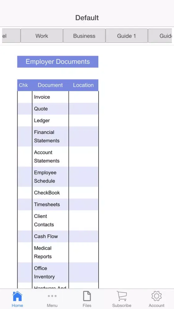 Document Library Screenshots