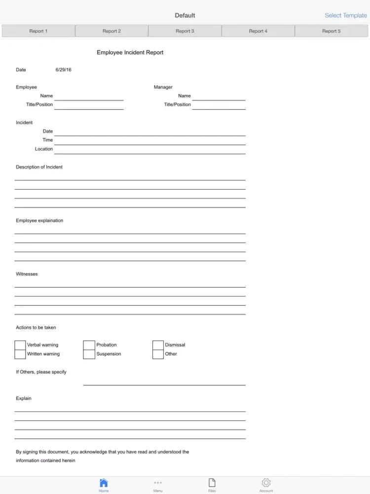 Скриншоты Employee Incident Report iPad 