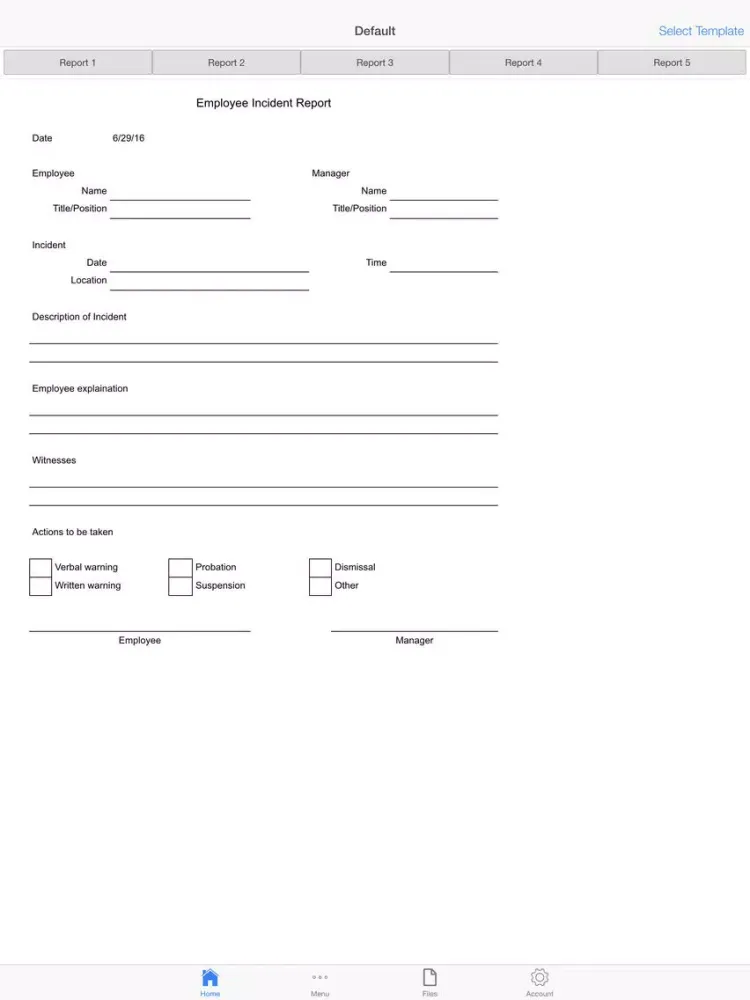 Скриншоты Employee Incident Report iPad 