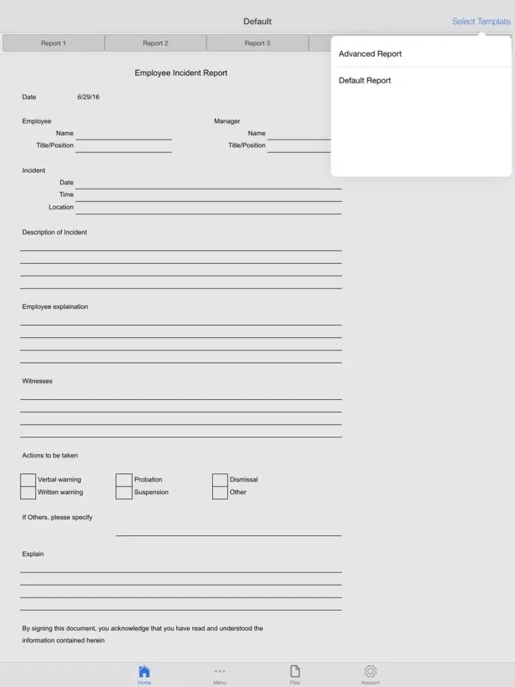 Скриншоты Employee Incident Report iPad 