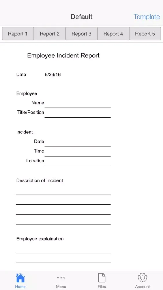 Скриншоты Employee Incident Report