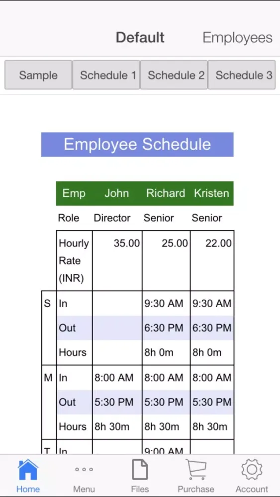 Скриншоты Employee Schedule