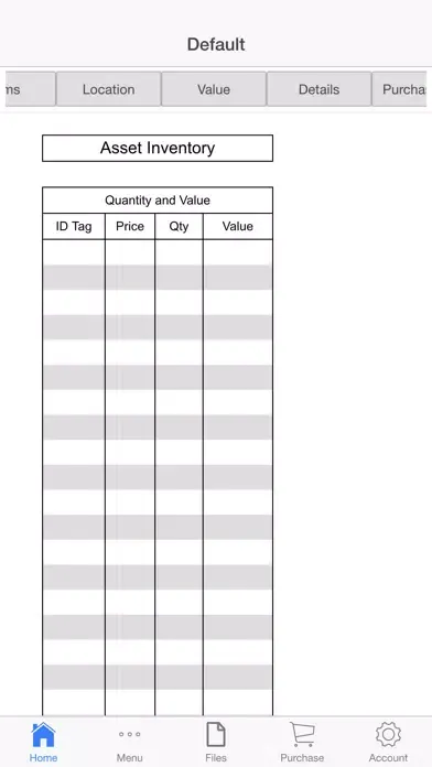Ảnh chụp màn hình của Inventory Lists