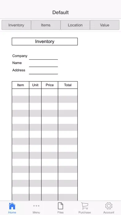 Ảnh chụp màn hình của Inventory Lists