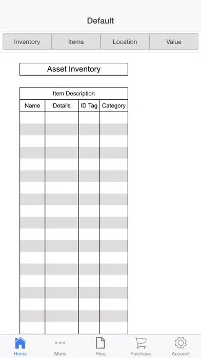 Ảnh chụp màn hình của Inventory Lists