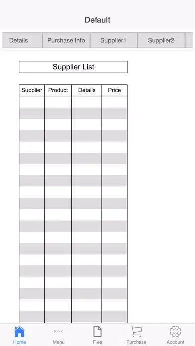 Ảnh chụp màn hình của Inventory Lists