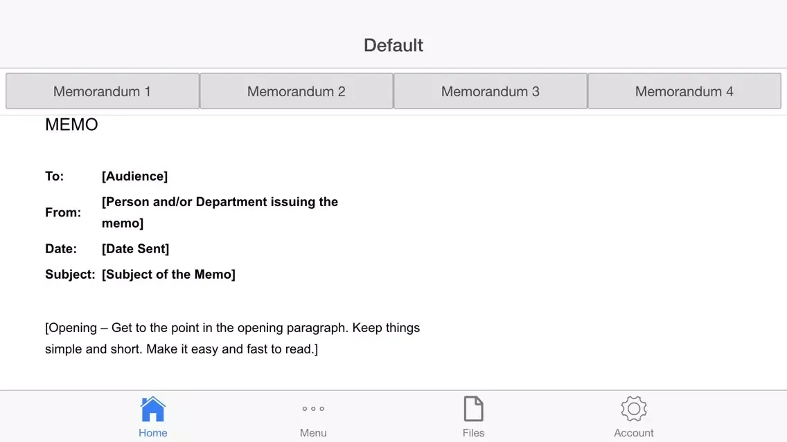 Memorandum Letter Screenshots