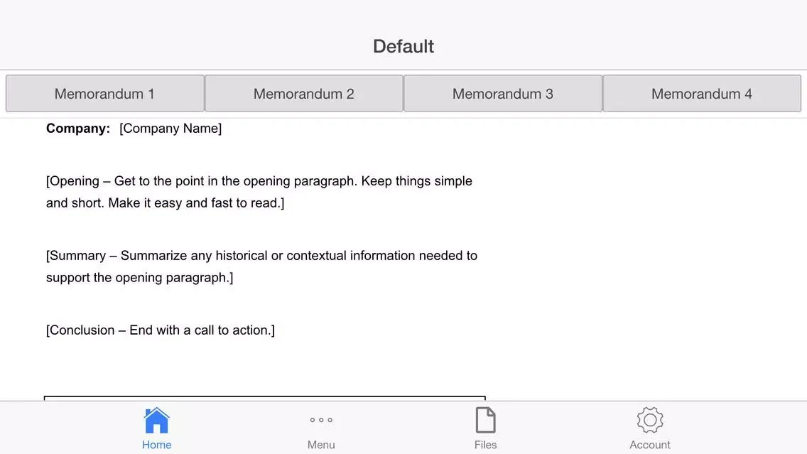 Memorandum Letter Screenshots