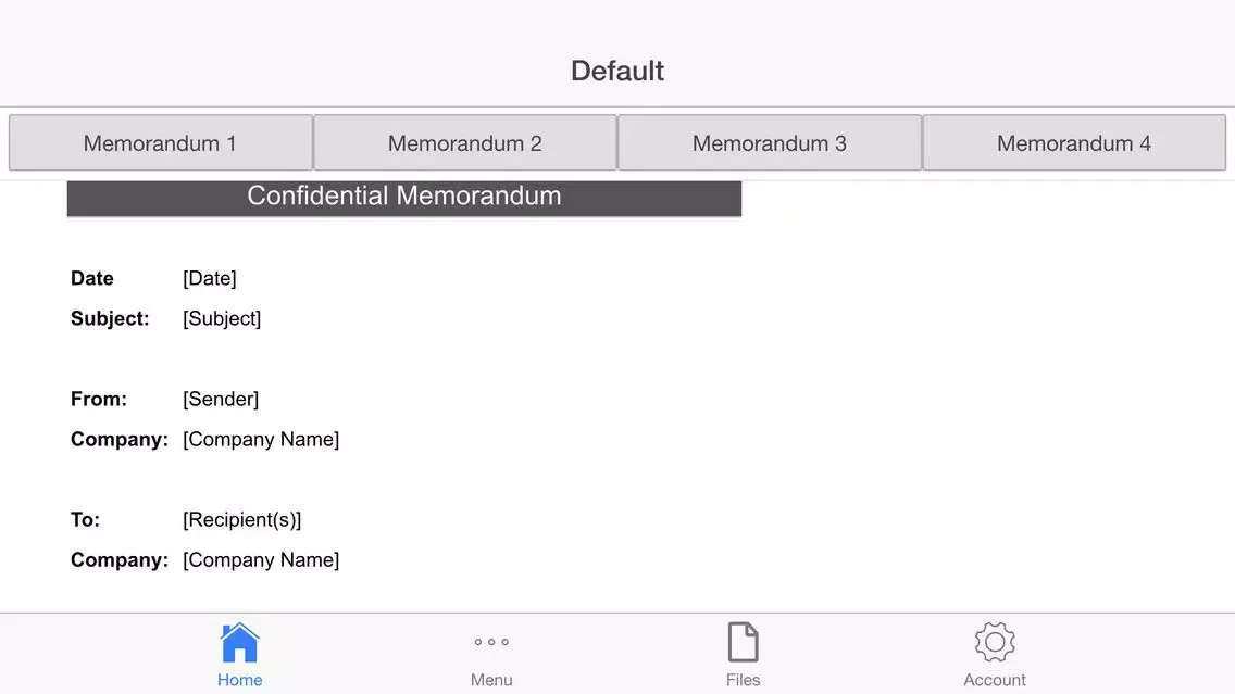 Memorandum Letter Screenshots