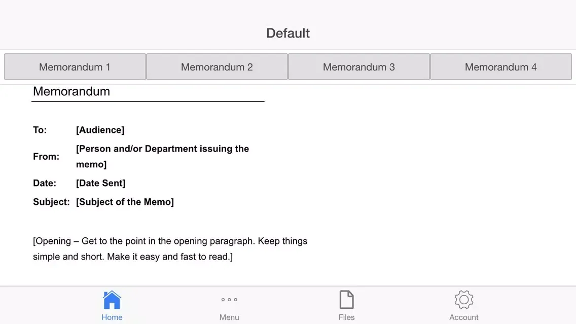 Memorandum Letter Screenshots