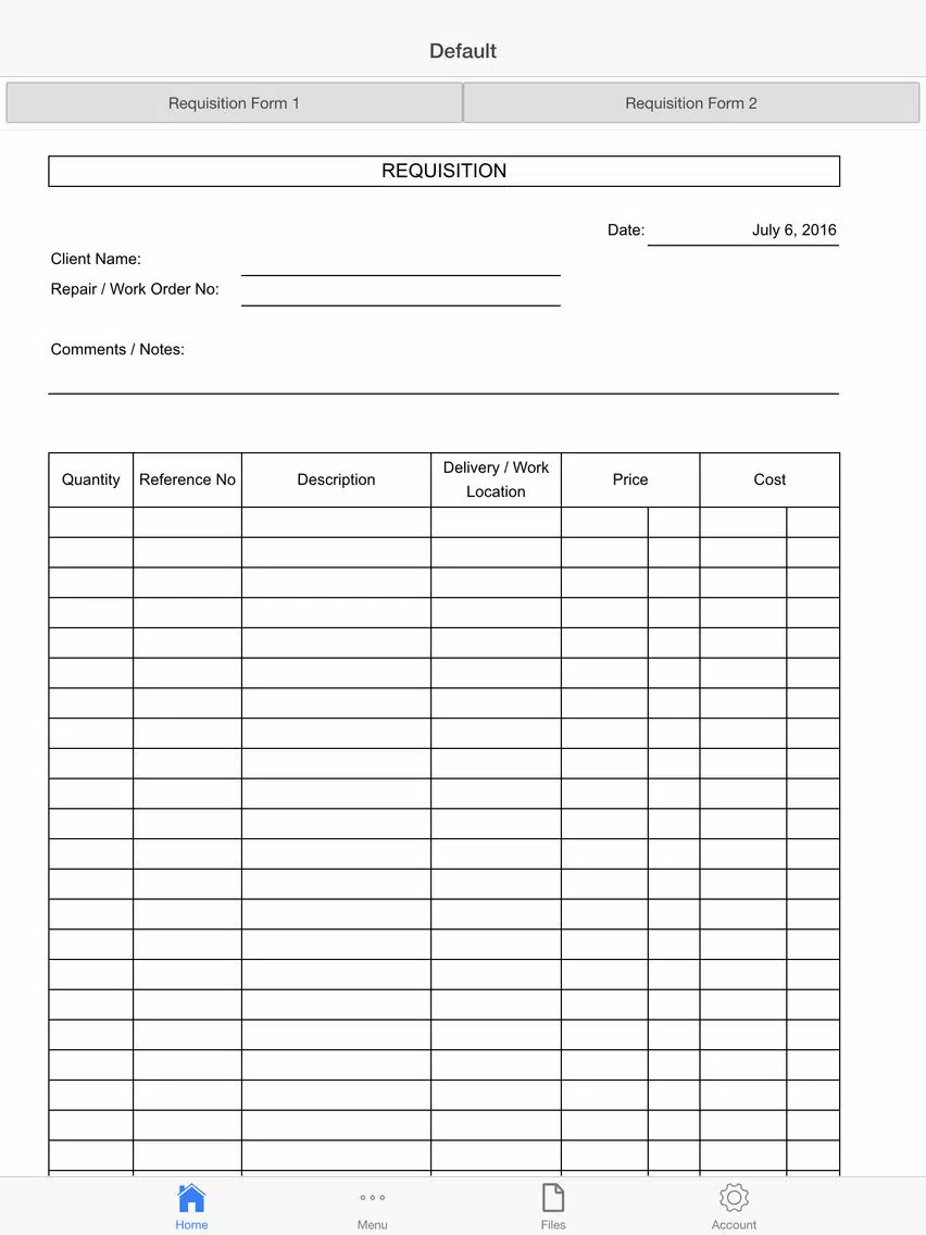 Captures d'écran de Requisition Form iPad 