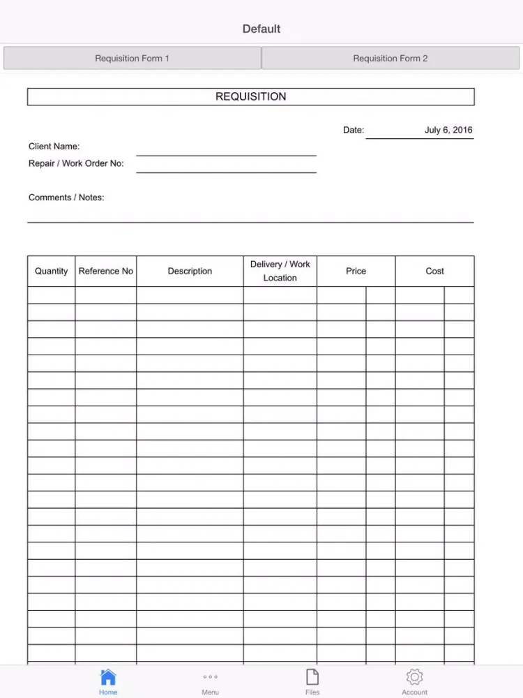 Capturas de pantalla de Requisition Form iPad 