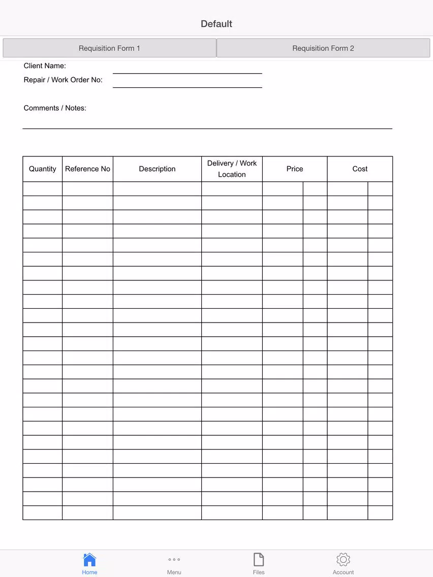 Captures d'écran de Requisition Form iPad 