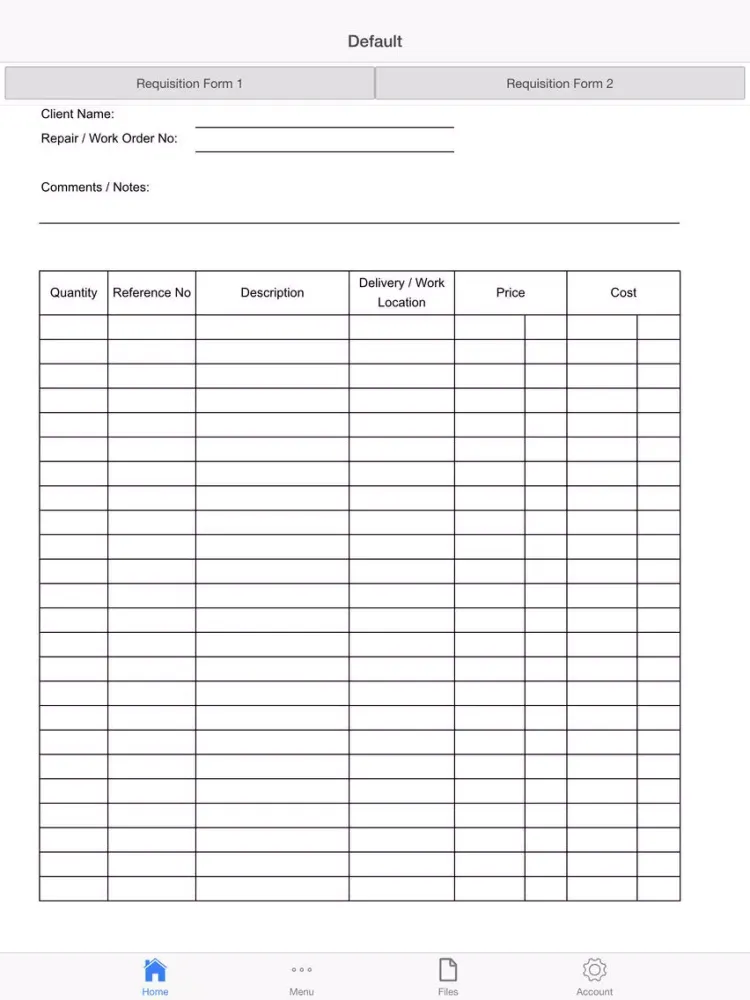 Capturas de pantalla de Requisition Form iPad 