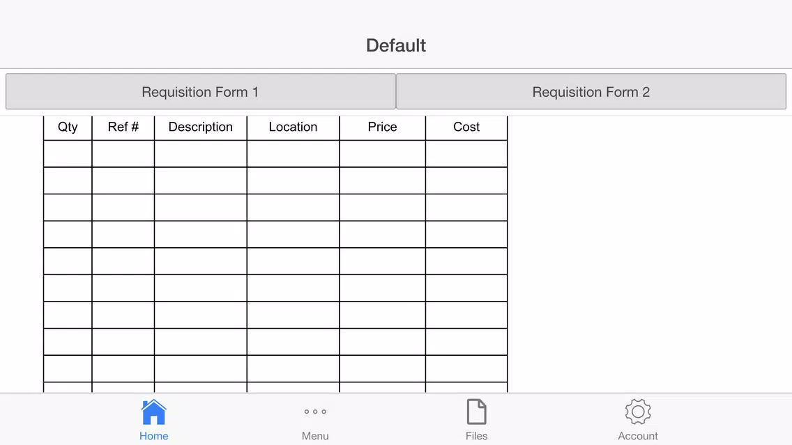 Captures d'écran de Requisition Form