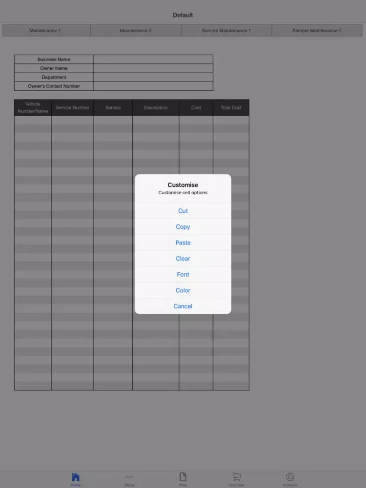 Captures d'écran de Vehicle Maintenance Pro iPad 
