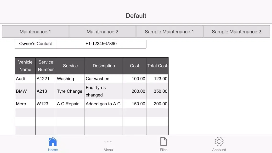 Captures d'écran de Vehicle Maintenance Pro