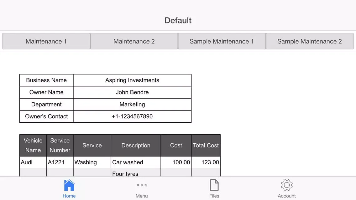 Captures d'écran de Vehicle Maintenance Pro
