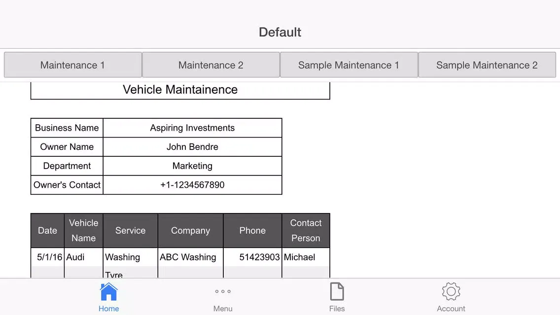 Captures d'écran de Vehicle Maintenance Pro