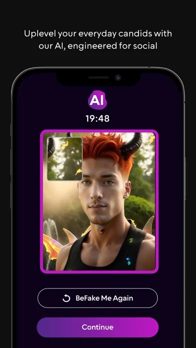 Capturas de tela do BeFake AI