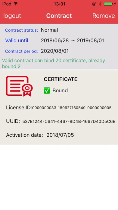 Capturas de tela do AsLicense Biz