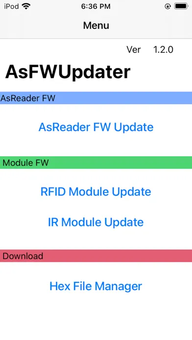 Screenshot di AsFWUpdater