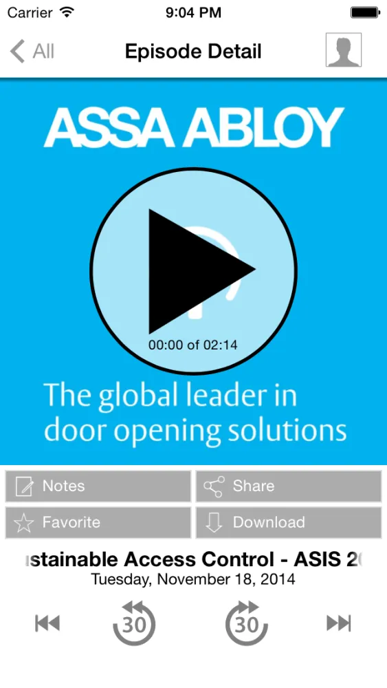 Screenshot di ASSA ABLOY AUDIO RESOURCE