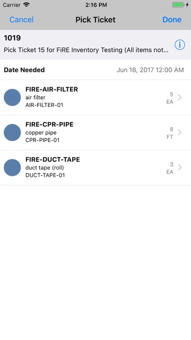 Tangkapan layar Go 11.0 Inventory Management