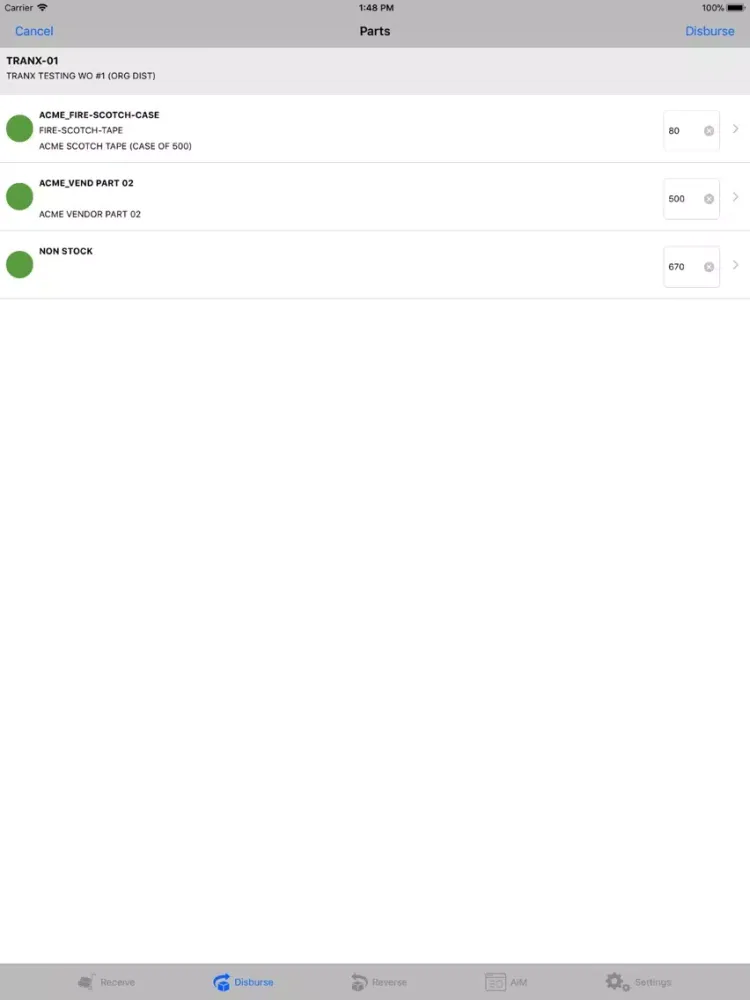 ภาพหน้าจอของ Go 10.0 Receiving iPad 
