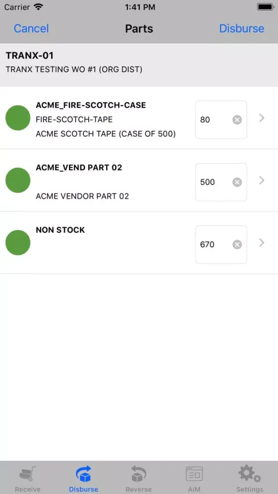 ภาพหน้าจอของ Go 10.0 Receiving