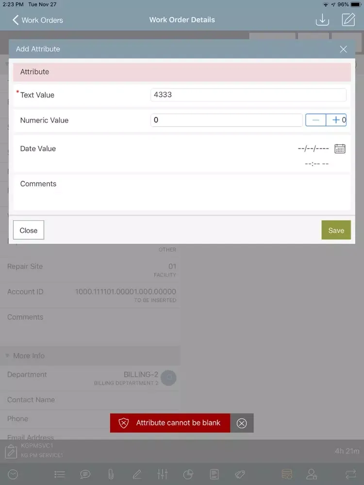 MobileFocus EAM Connect 20.0 iPad  سکرین شاٹس