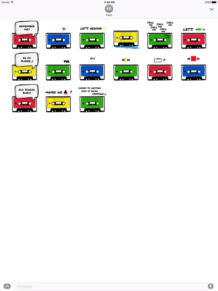 Funny Cassette - Stickers for iMessage iPad  স্ক্রিনশট
