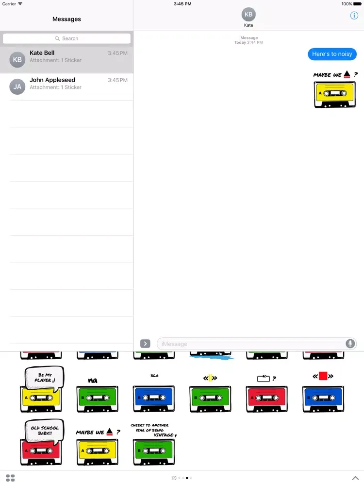 Funny Cassette - Stickers for iMessage iPad  স্ক্রিনশট