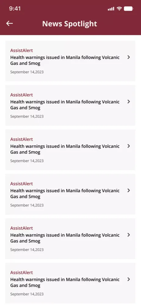 Captures d'écran de Assist America Travel App