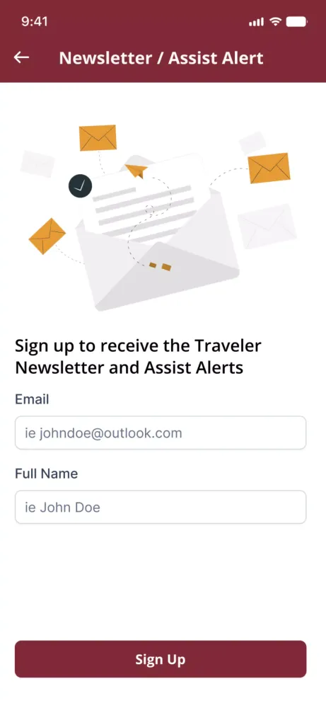 Captures d'écran de Assist America Travel App