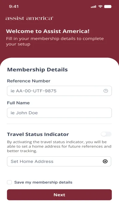 Assist America Travel App 스크린샷