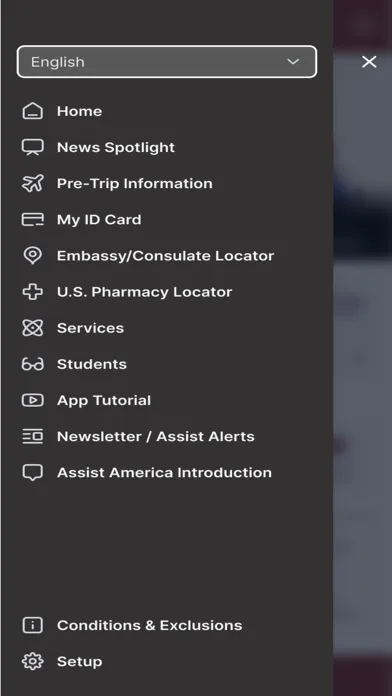 Assist America Travel App 스크린샷