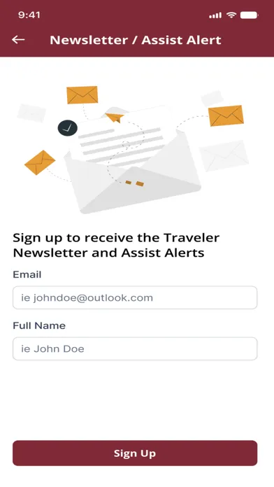 Assist America Travel App 스크린샷