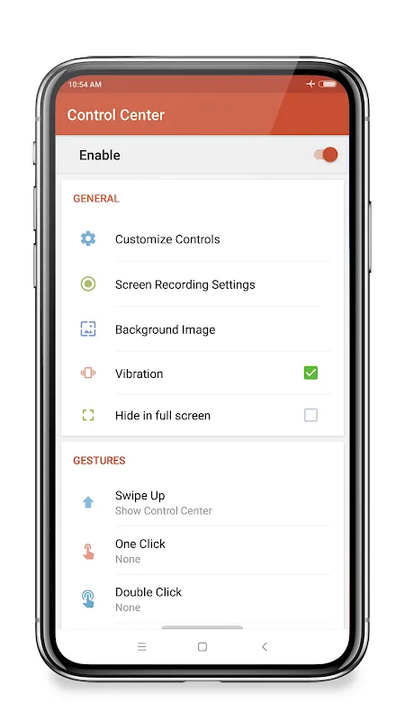 Control Center Screenshots