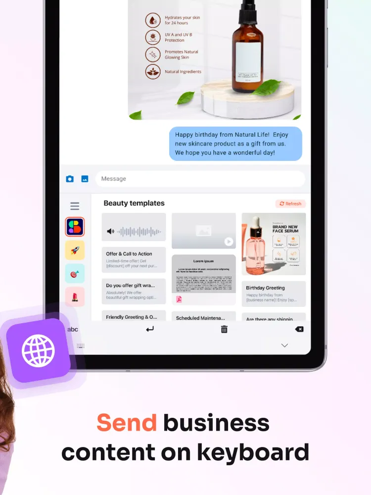 Ảnh chụp màn hình của Snapboards Business Keyboard