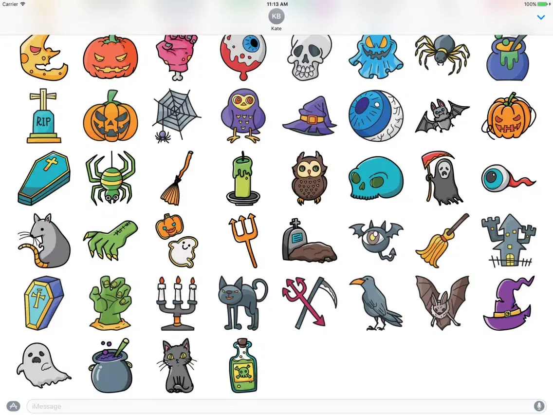 Ảnh chụp màn hình của Happy Halloween Doodle Stickers iPad 