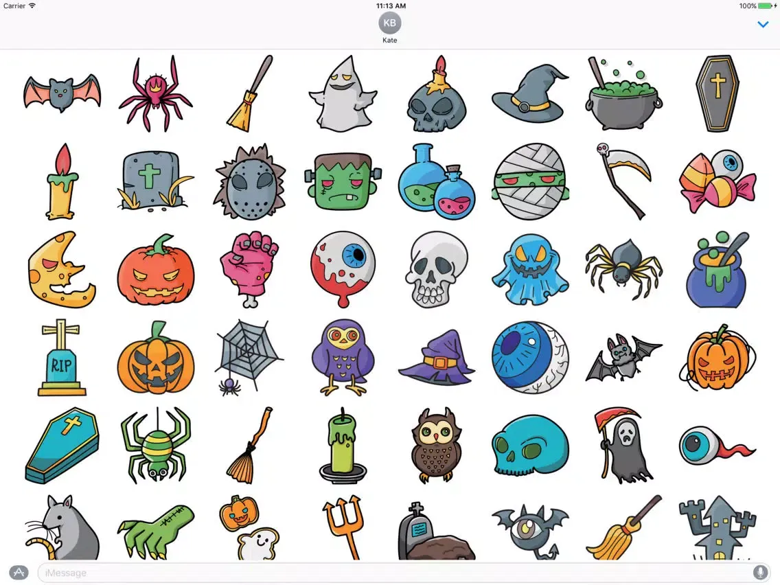 Ảnh chụp màn hình của Happy Halloween Doodle Stickers iPad 